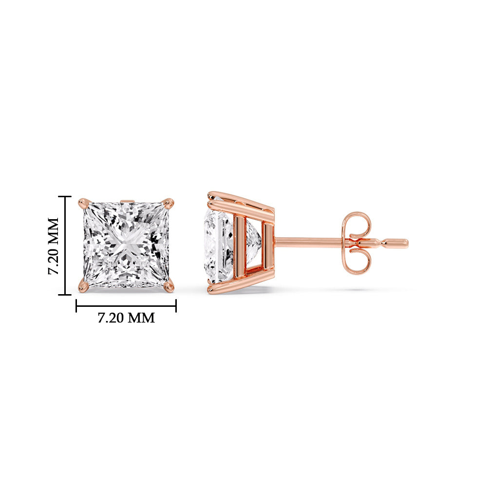 Princess Cut Diamond Stud Earring Fascinating Diamonds