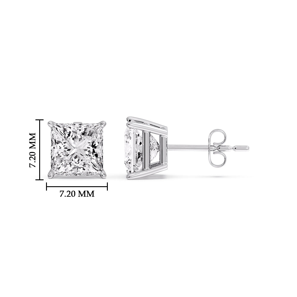 Princess Cut Diamond Stud Earring Fascinating Diamonds