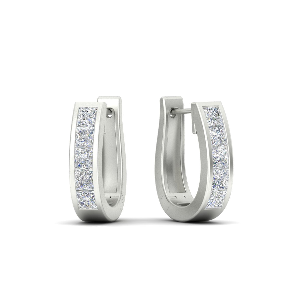 Channel Set Huggie Hoop Earring Fascinating Diamonds