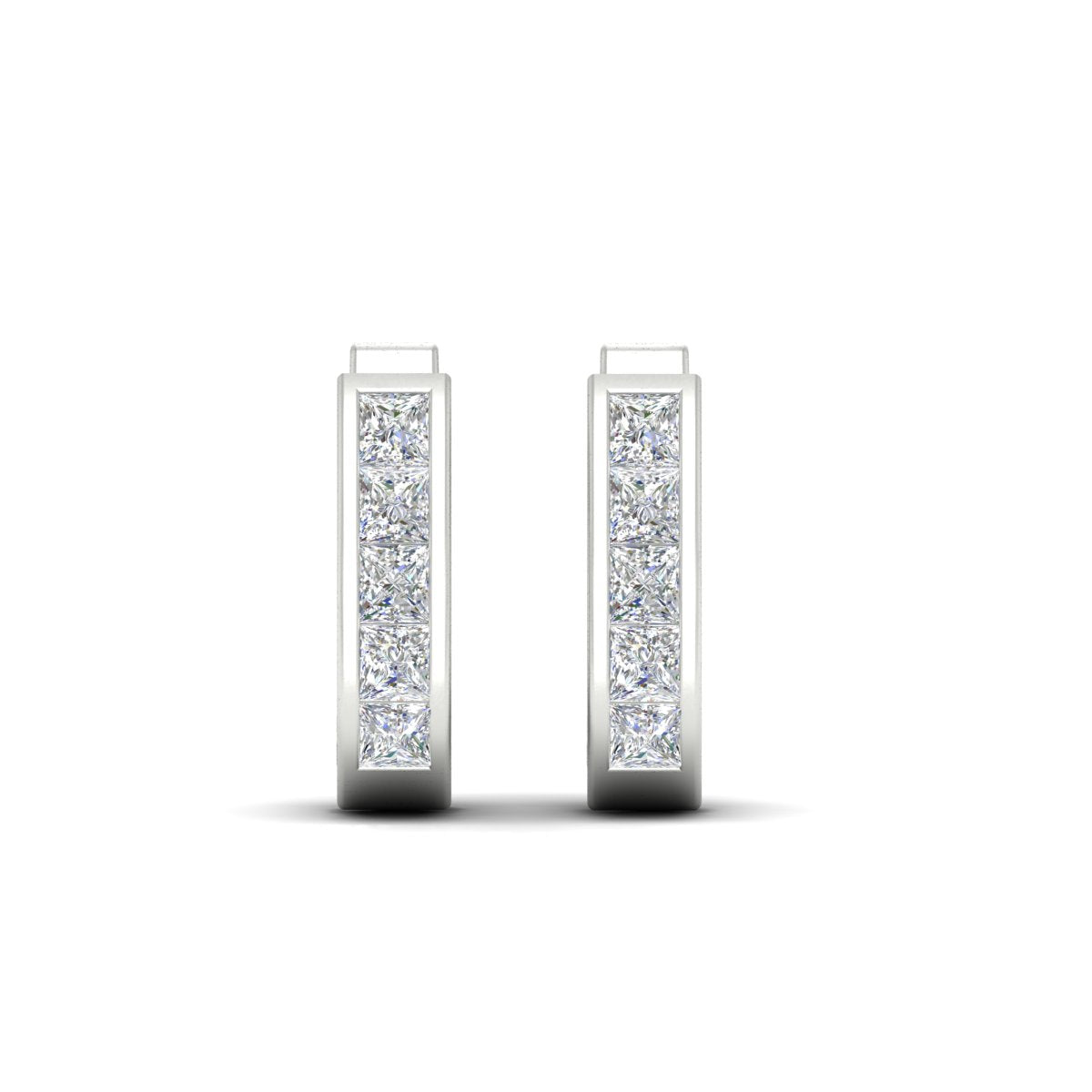Channel Set Huggie Hoop Earring Fascinating Diamonds