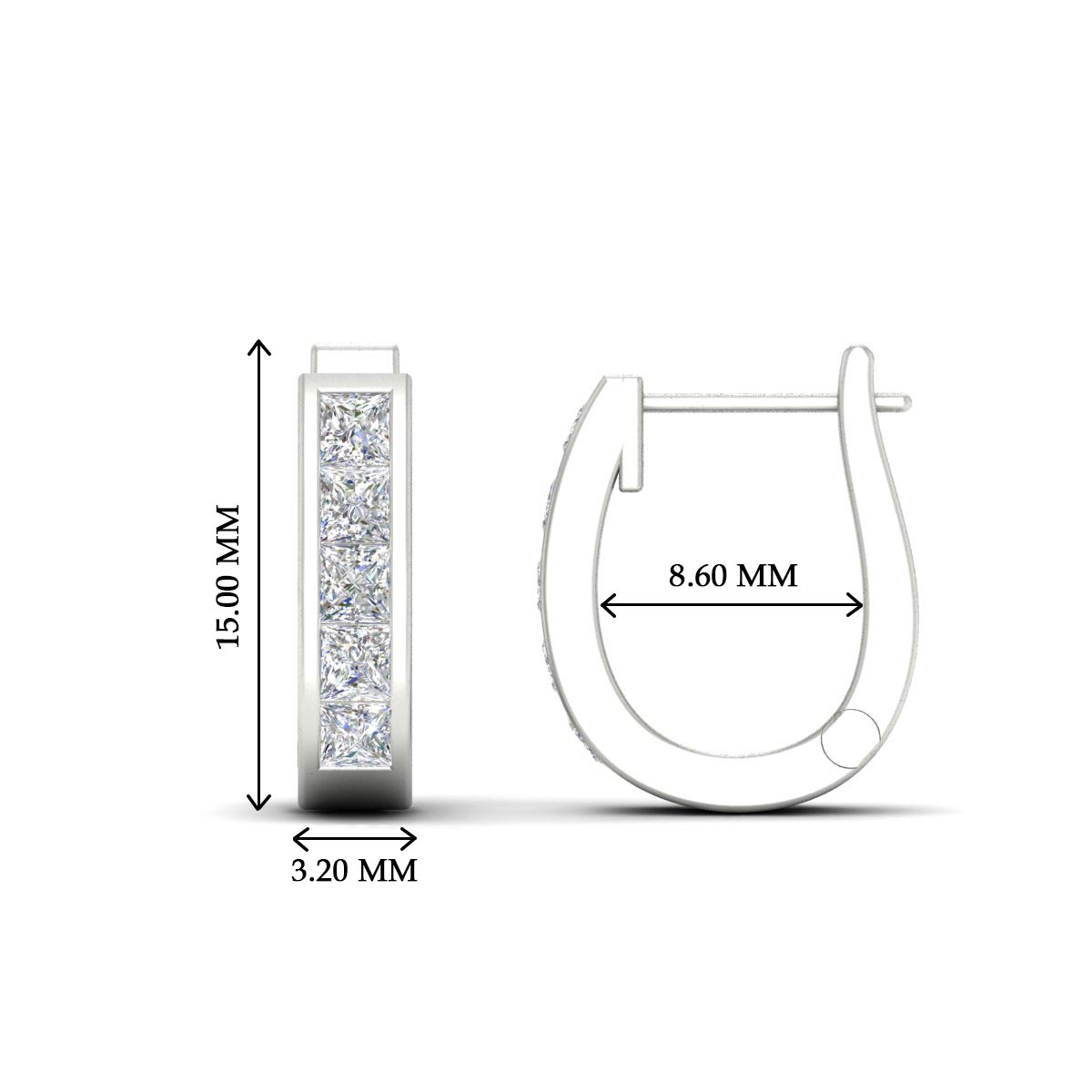 Channel Set Huggie Hoop Earring Fascinating Diamonds