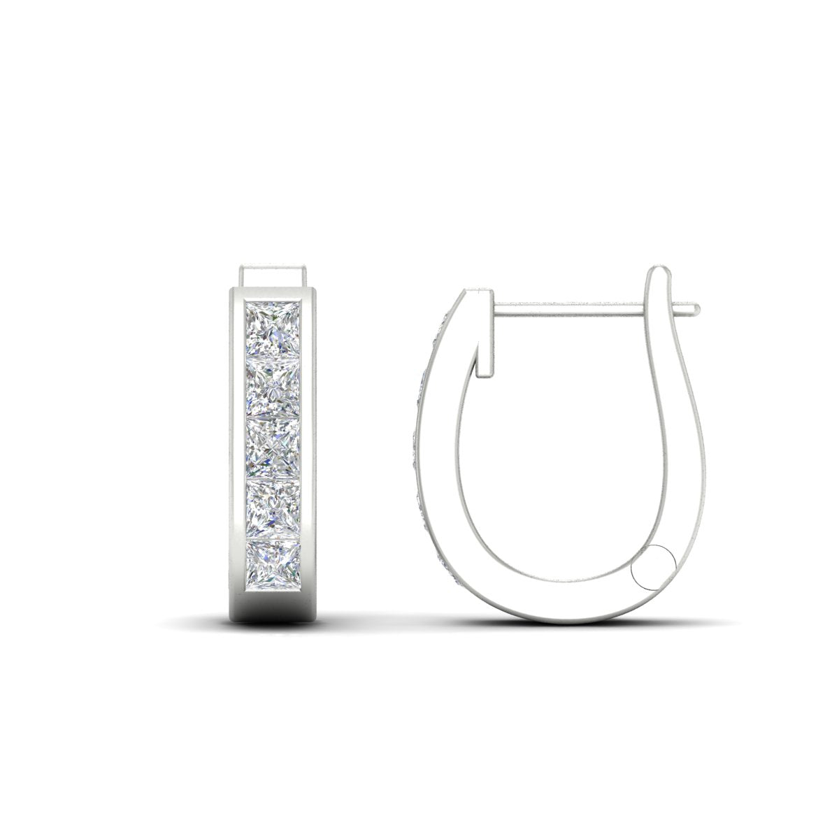 Channel Set Huggie Hoop Earring Fascinating Diamonds