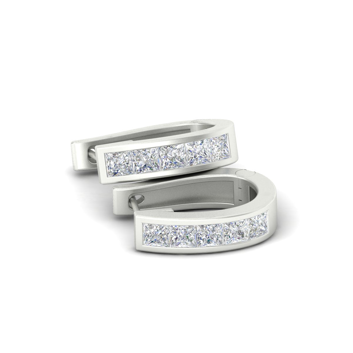 Channel Set Huggie Hoop Earring Fascinating Diamonds