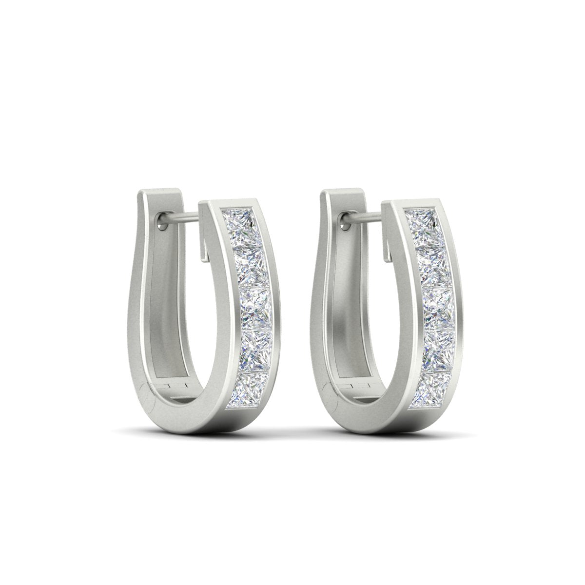 Channel Set Huggie Hoop Earring Fascinating Diamonds