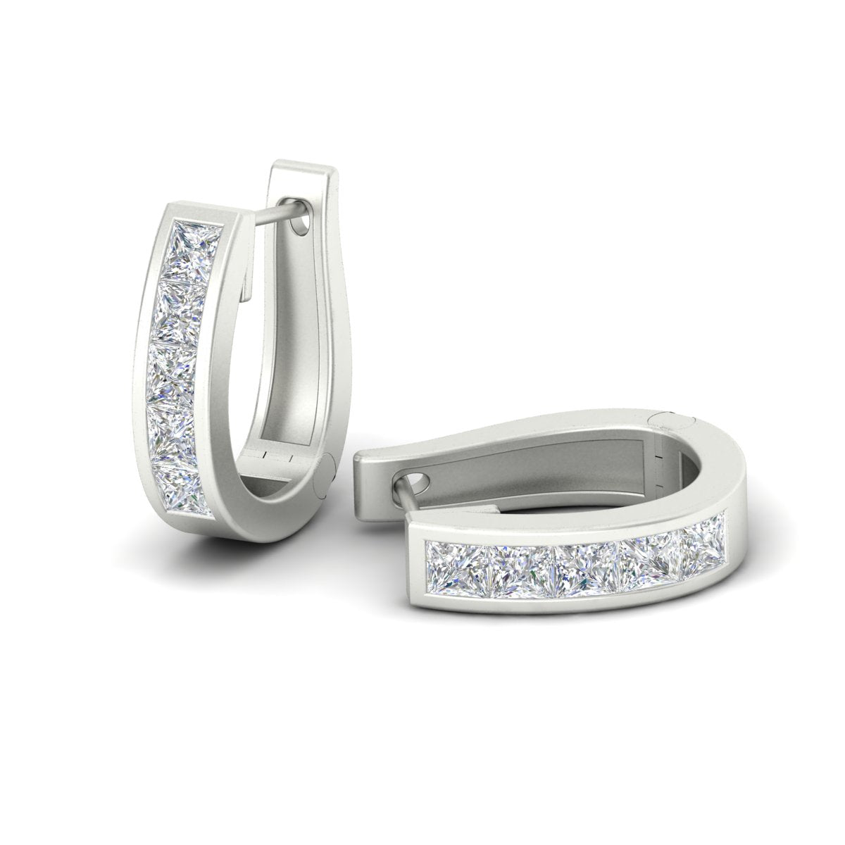 Channel Set Huggie Hoop Earring Fascinating Diamonds