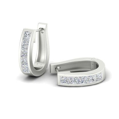 Channel Set Huggie Hoop Earring Fascinating Diamonds