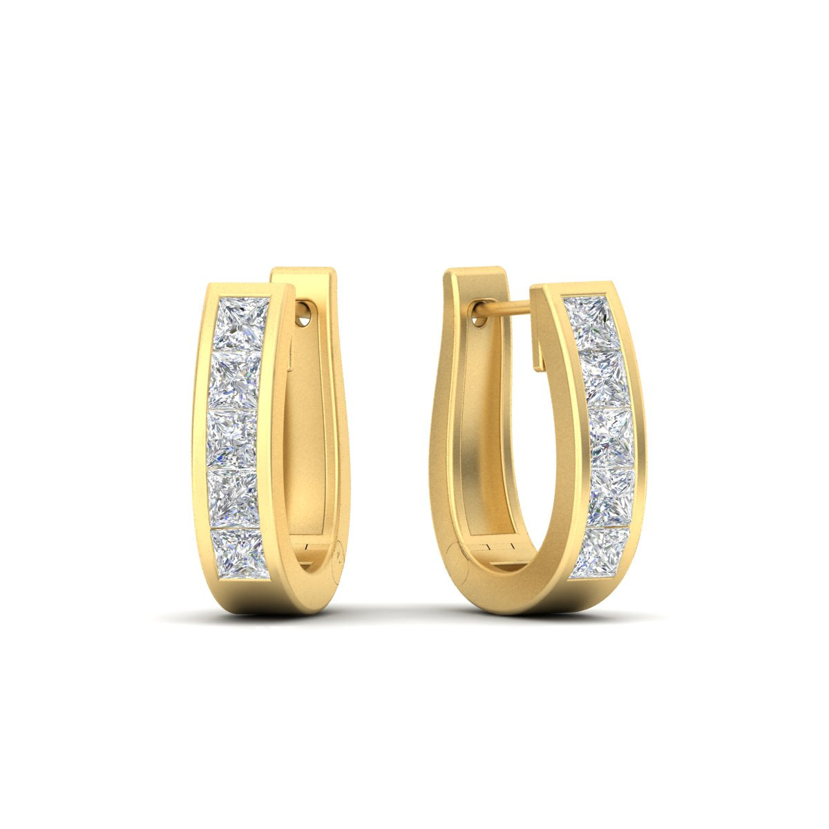 Channel Set Huggie Hoop Earring Fascinating Diamonds