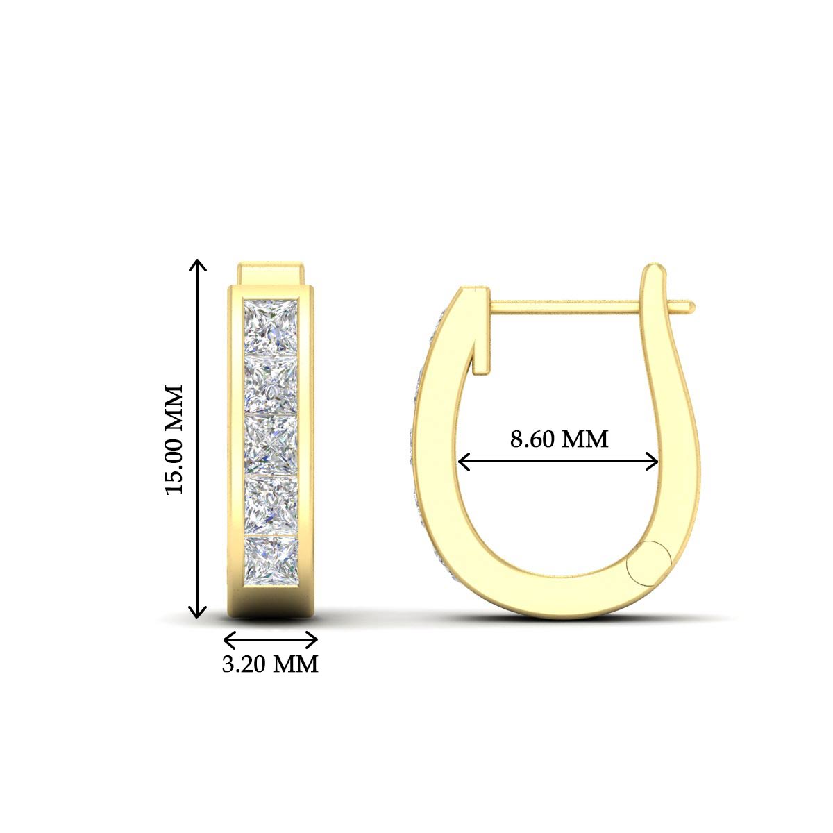 Channel Set Huggie Hoop Earring Fascinating Diamonds