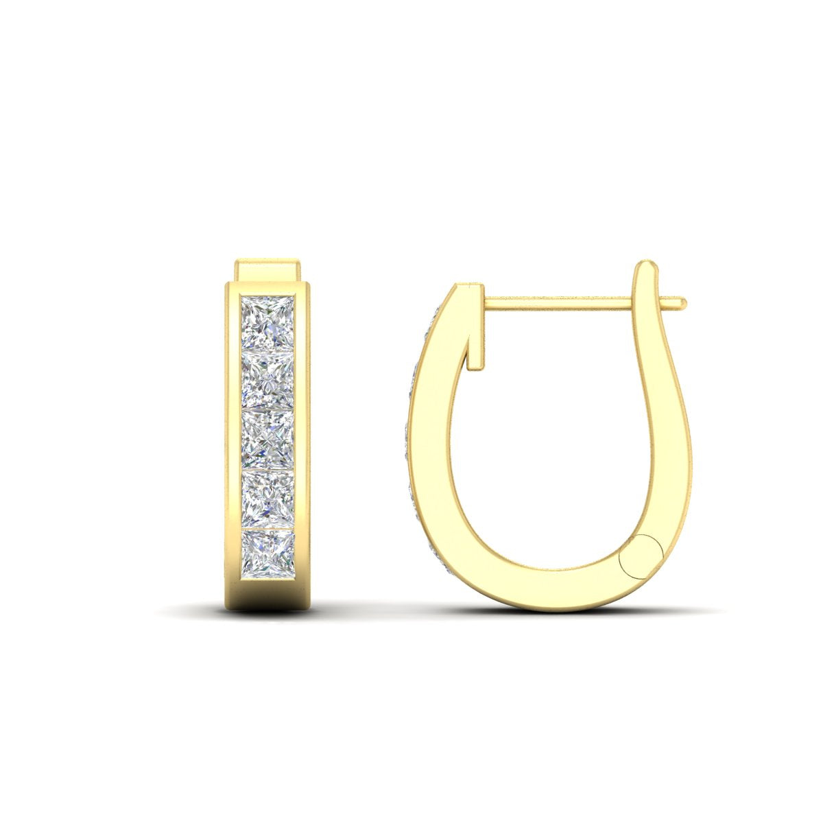 Channel Set Huggie Hoop Earring Fascinating Diamonds
