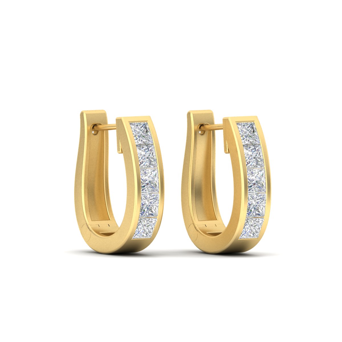 Channel Set Huggie Hoop Earring Fascinating Diamonds