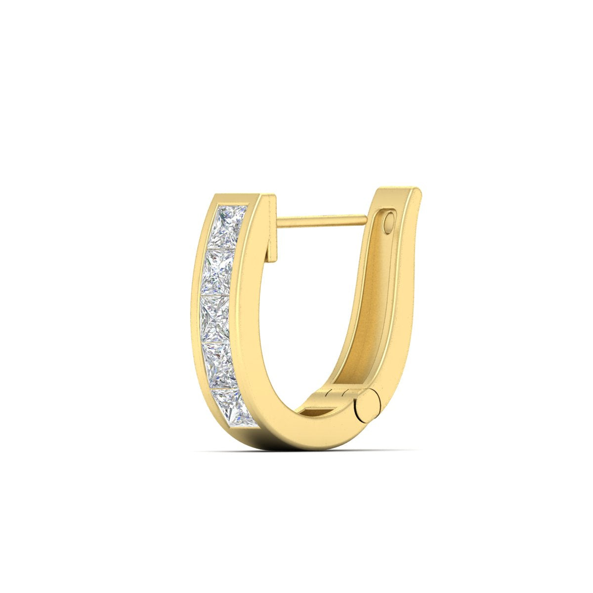 Channel Set Huggie Hoop Earring Fascinating Diamonds