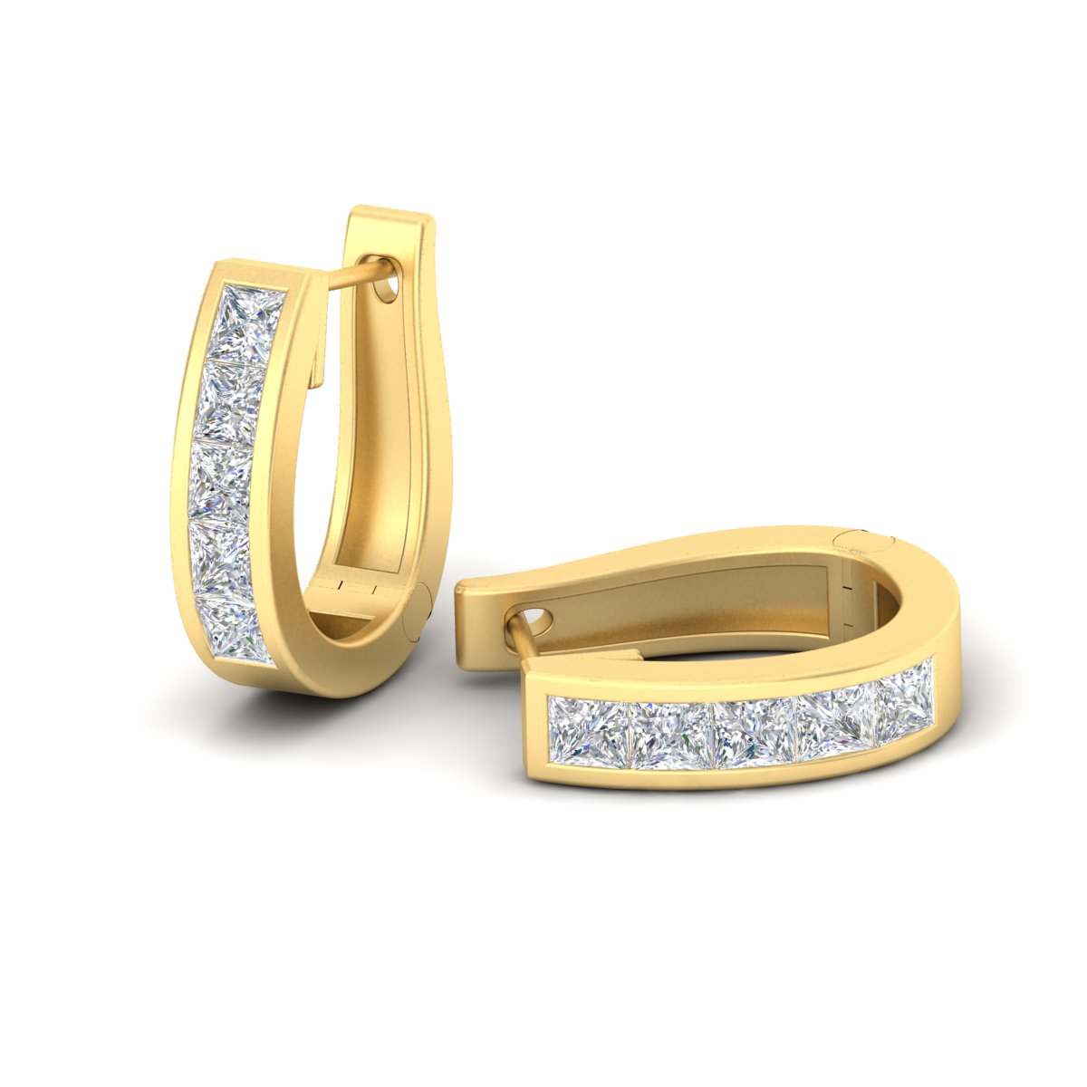 Channel Set Huggie Hoop Earring Fascinating Diamonds