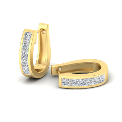Channel Set Huggie Hoop Earring Fascinating Diamonds