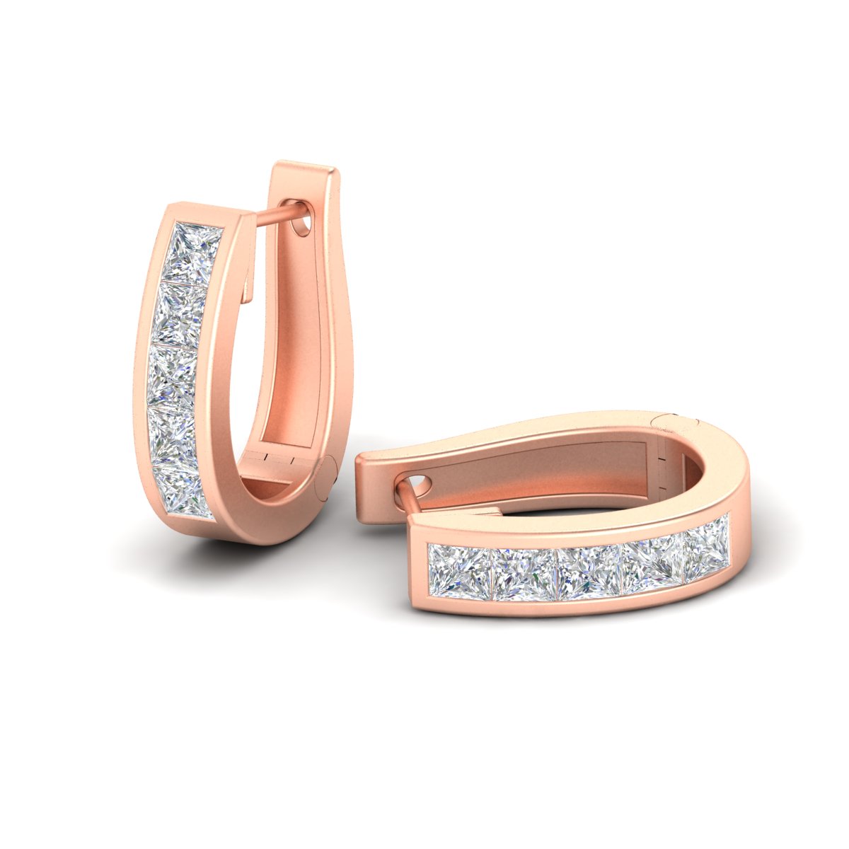 Channel Set Huggie Hoop Earring Fascinating Diamonds