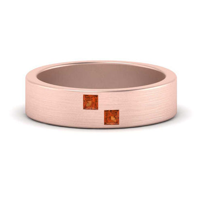 Princess Cut Brush Finish Band Fascinating Diamonds