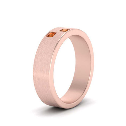 Princess Cut Brush Finish Band Fascinating Diamonds