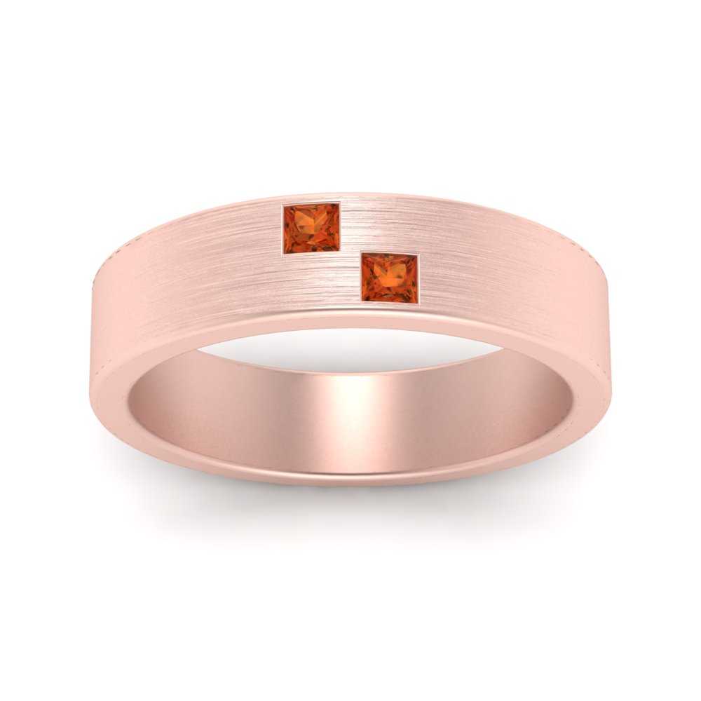 Princess Cut Brush Finish Band Fascinating Diamonds