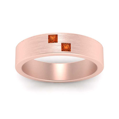Princess Cut Brush Finish Band Fascinating Diamonds