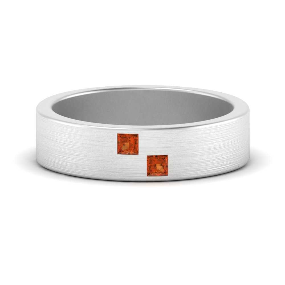 Princess Cut Brush Finish Band Fascinating Diamonds
