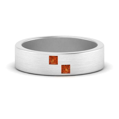 Princess Cut Brush Finish Band Fascinating Diamonds