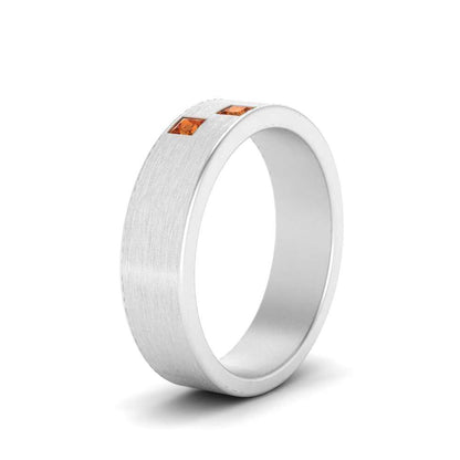 Princess Cut Brush Finish Band Fascinating Diamonds