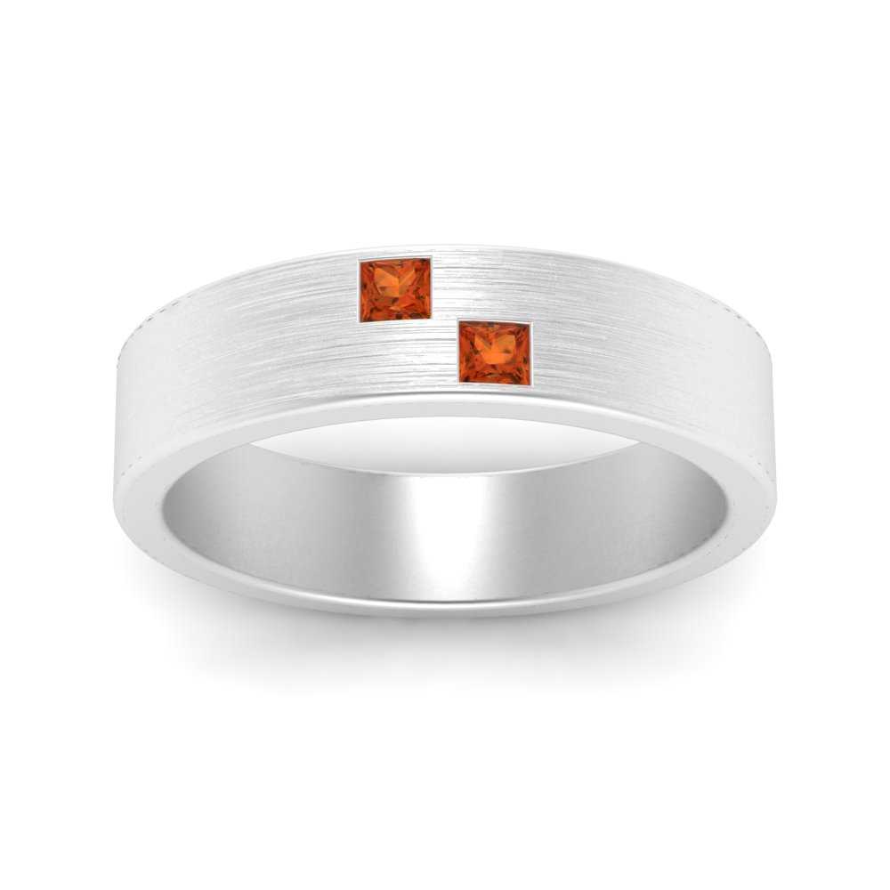 Princess Cut Brush Finish Band Fascinating Diamonds
