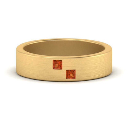 Princess Cut Brush Finish Band Fascinating Diamonds