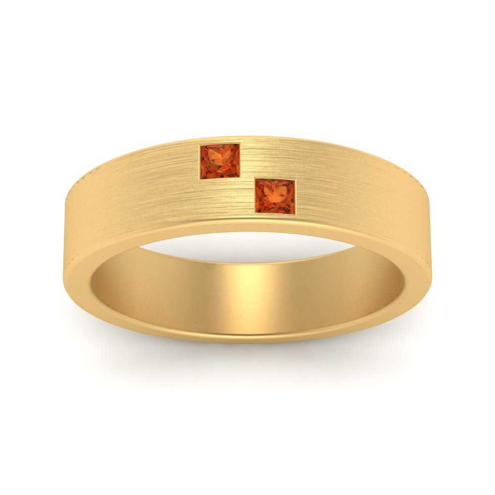 Princess Cut Brush Finish Band Fascinating Diamonds