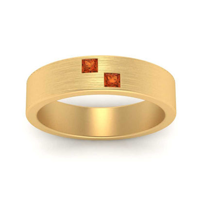 Princess Cut Brush Finish Band Fascinating Diamonds