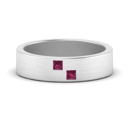 Princess Cut Brush Finish Band Fascinating Diamonds