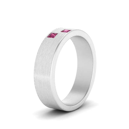 Princess Cut Brush Finish Band Fascinating Diamonds