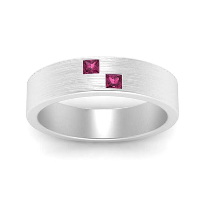 Princess Cut Brush Finish Band Fascinating Diamonds