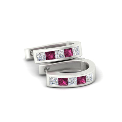 Channel Set Huggie Hoop Earring Fascinating Diamonds