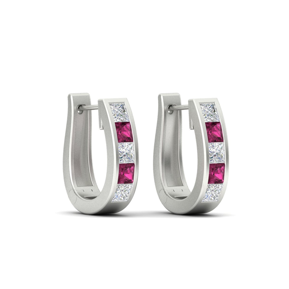 Channel Set Huggie Hoop Earring Fascinating Diamonds