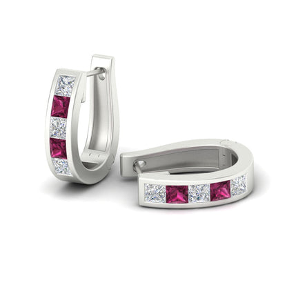 Channel Set Huggie Hoop Earring Fascinating Diamonds