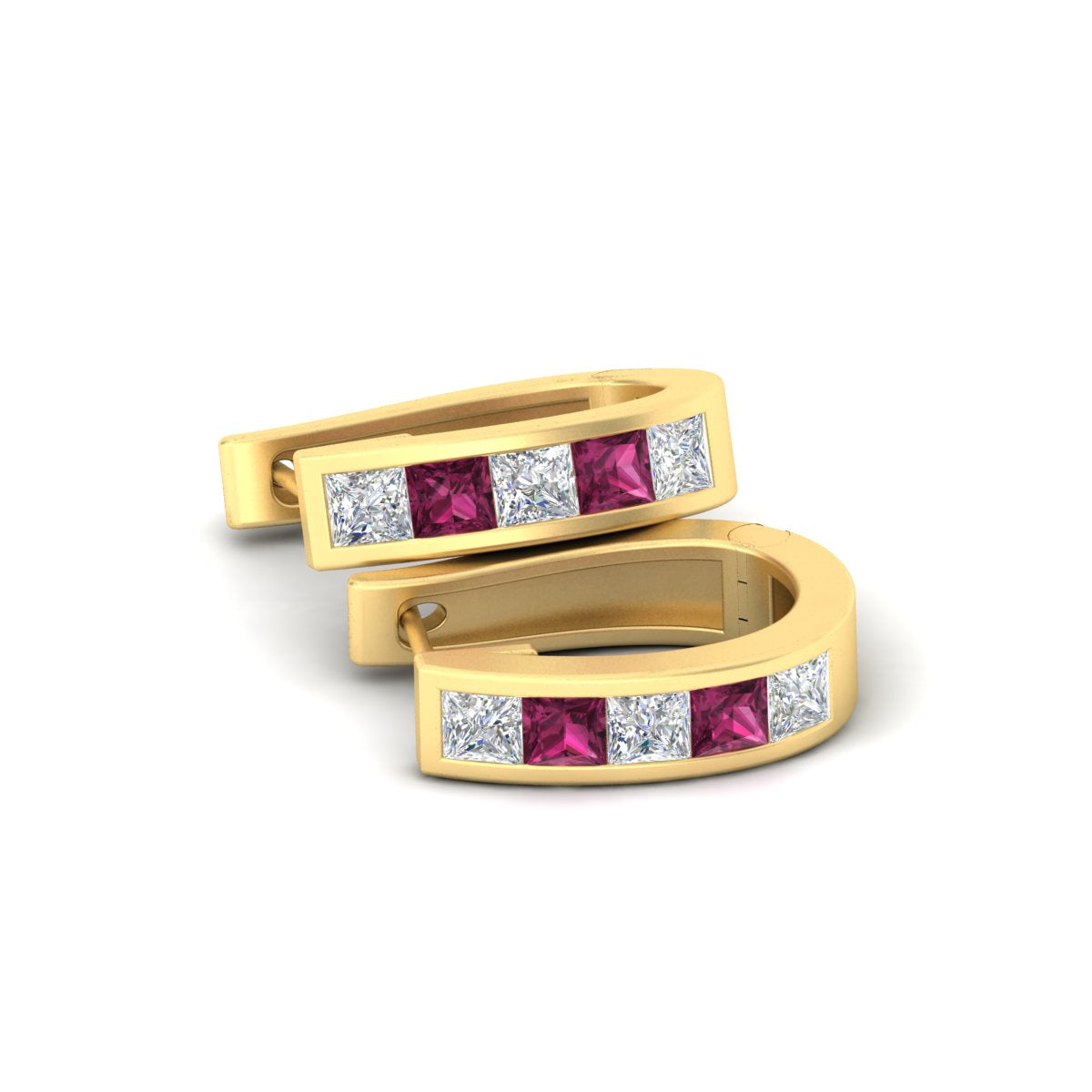 Channel Set Huggie Hoop Earring Fascinating Diamonds