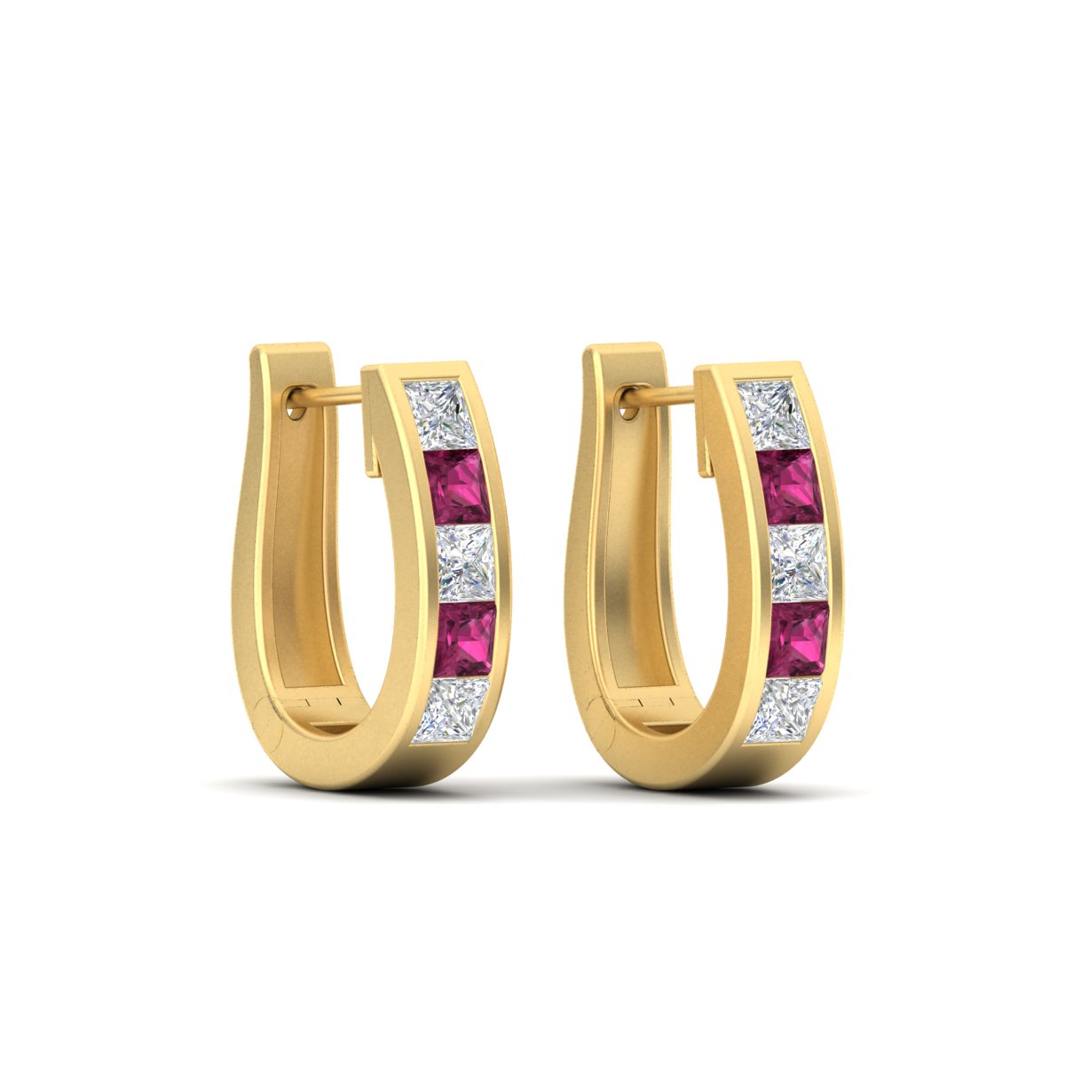 Channel Set Huggie Hoop Earring Fascinating Diamonds