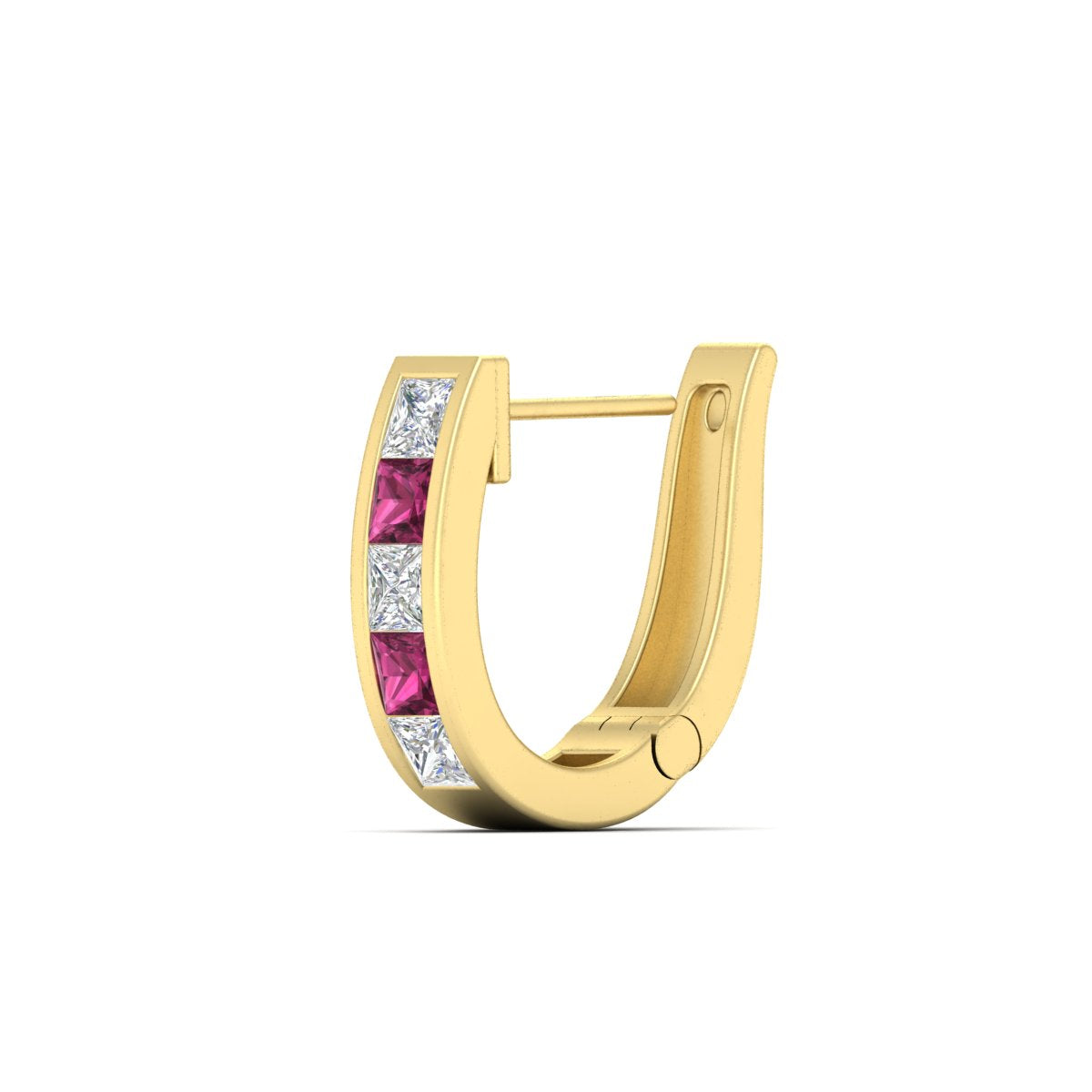 Channel Set Huggie Hoop Earring Fascinating Diamonds
