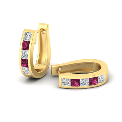 Channel Set Huggie Hoop Earring Fascinating Diamonds