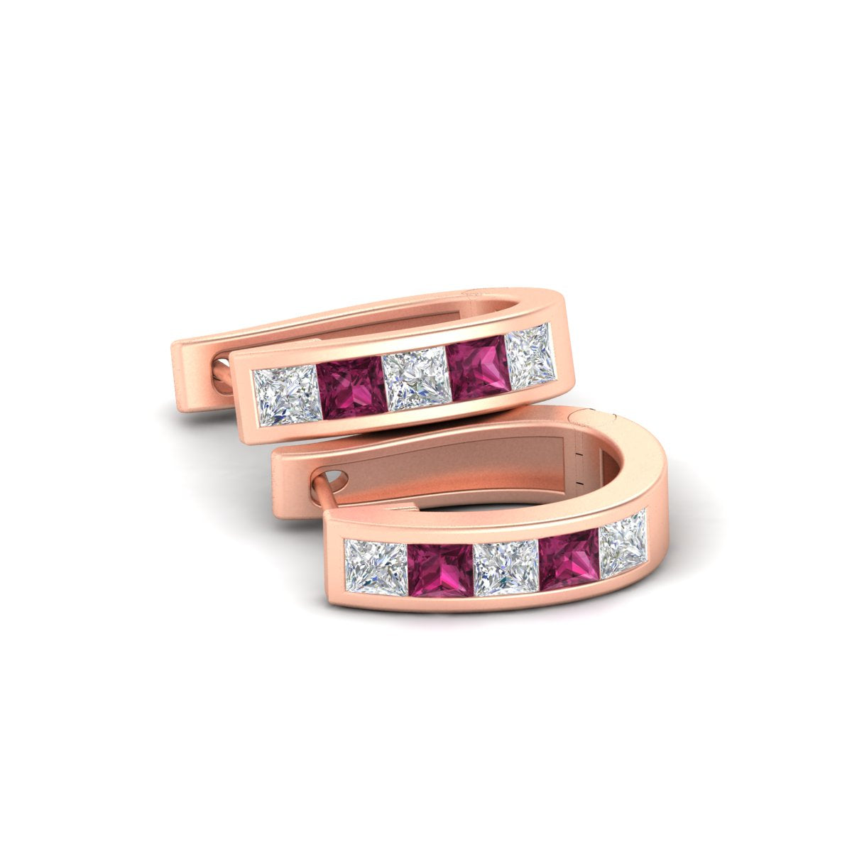 Channel Set Huggie Hoop Earring Fascinating Diamonds