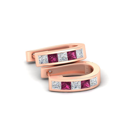 Channel Set Huggie Hoop Earring Fascinating Diamonds