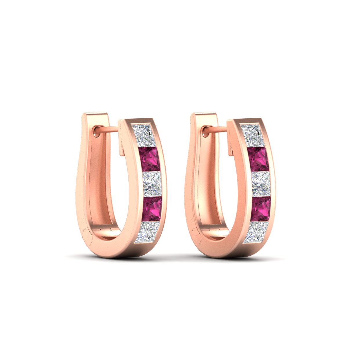 Channel Set Huggie Hoop Earring Fascinating Diamonds
