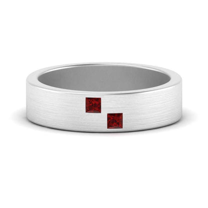 Princess Cut Brush Finish Band Fascinating Diamonds