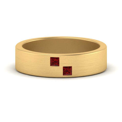 Princess Cut Brush Finish Band Fascinating Diamonds