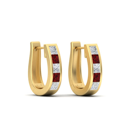 Channel Set Huggie Hoop Earring Fascinating Diamonds