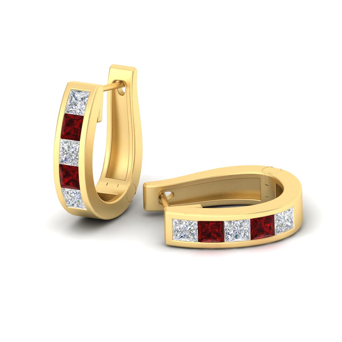 Channel Set Huggie Hoop Earring Fascinating Diamonds