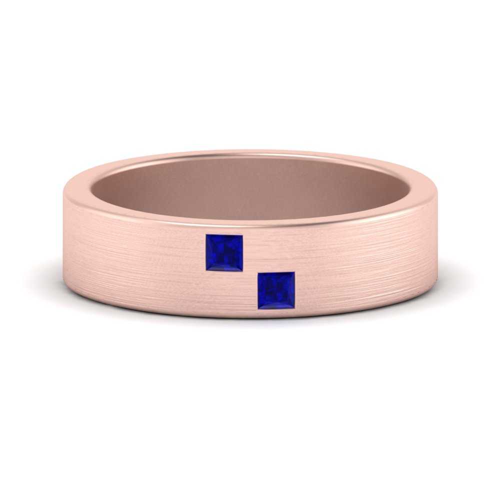 Princess Cut Brush Finish Band Fascinating Diamonds