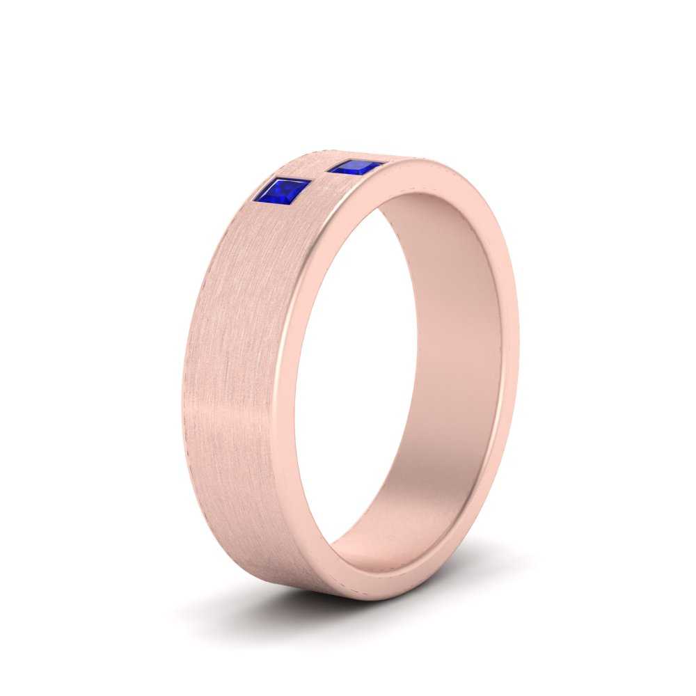 Princess Cut Brush Finish Band Fascinating Diamonds