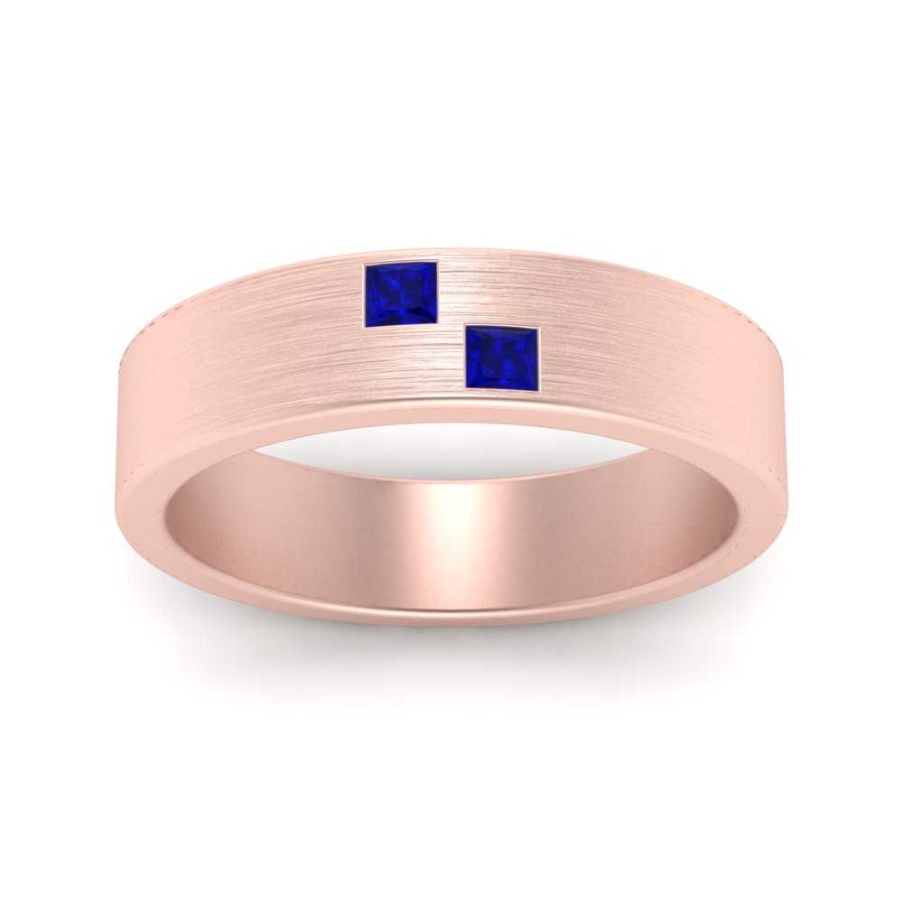 Princess Cut Brush Finish Band Fascinating Diamonds
