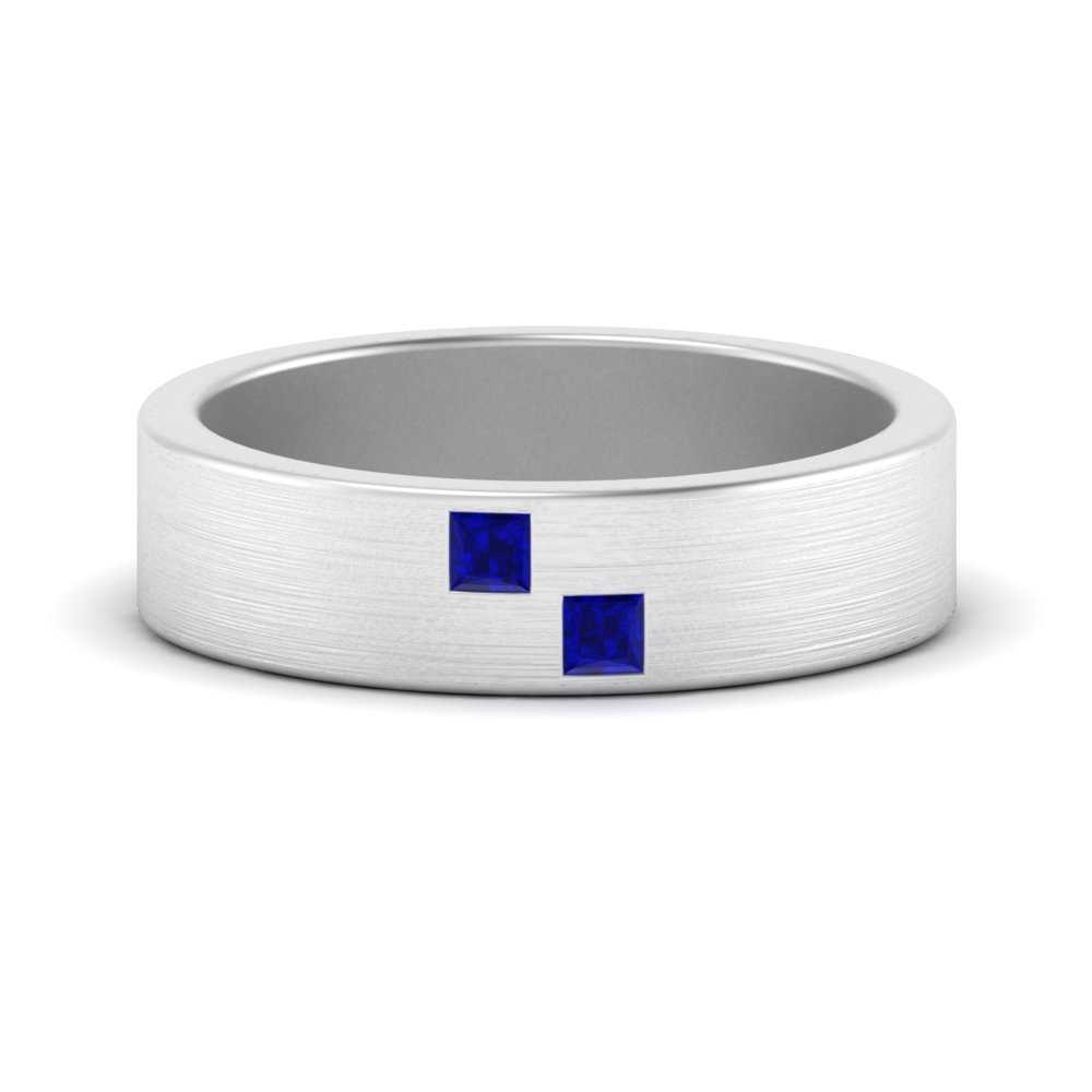 Princess Cut Brush Finish Band Fascinating Diamonds